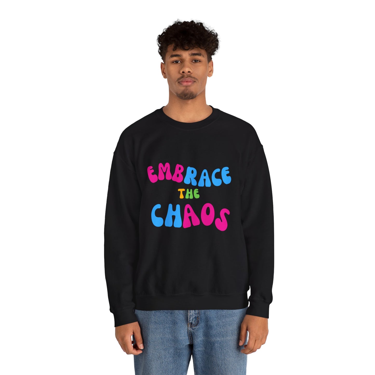 EMBRACE THE CHAOS! Unisex Heavy Blend™ Crewneck Sweatshirt