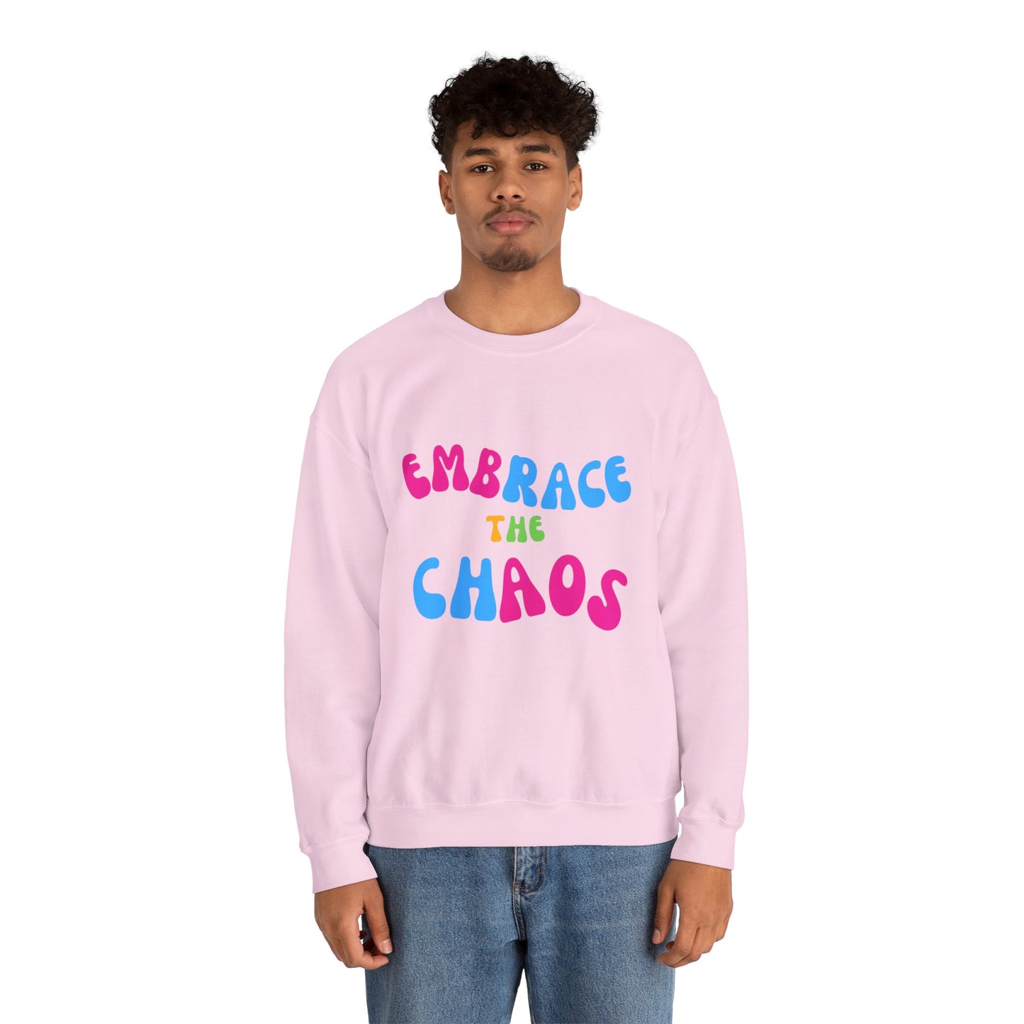 EMBRACE THE CHAOS! Unisex Heavy Blend™ Crewneck Sweatshirt
