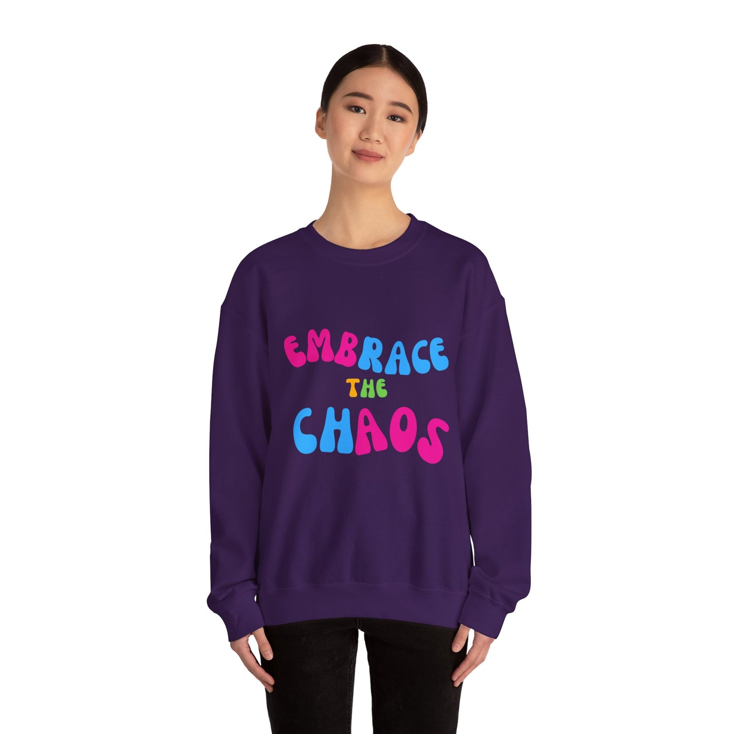 EMBRACE THE CHAOS! Unisex Heavy Blend™ Crewneck Sweatshirt