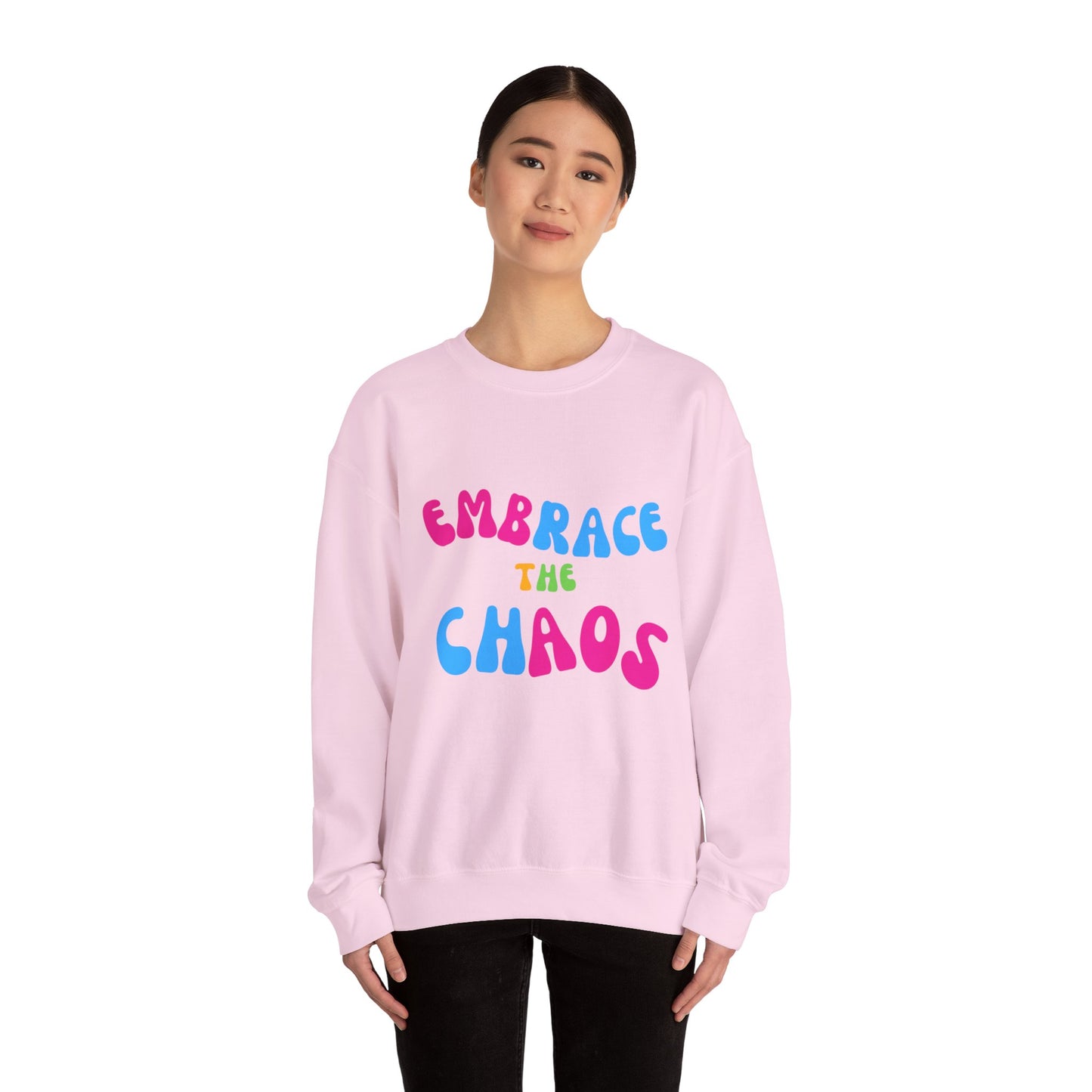 EMBRACE THE CHAOS! Unisex Heavy Blend™ Crewneck Sweatshirt