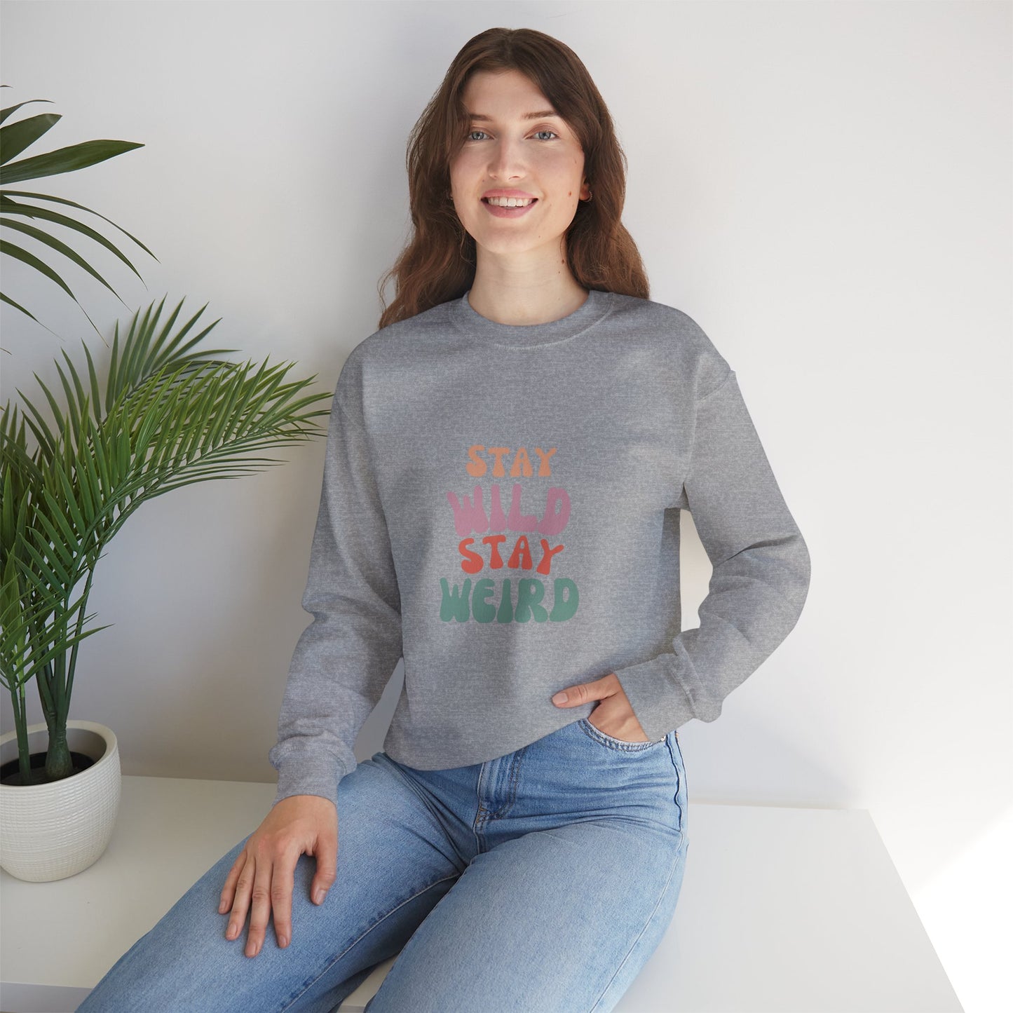 STAY WILD STAY WEIRD! Unisex Heavy Blend™ Crewneck Sweatshirt