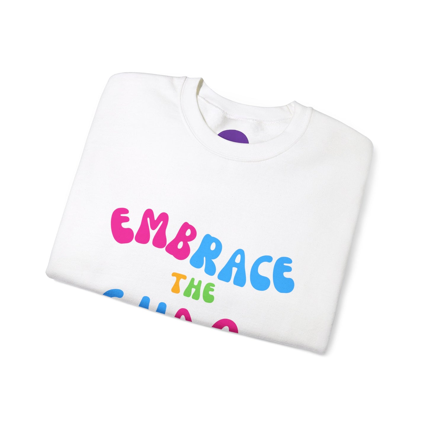 EMBRACE THE CHAOS! Unisex Heavy Blend™ Crewneck Sweatshirt
