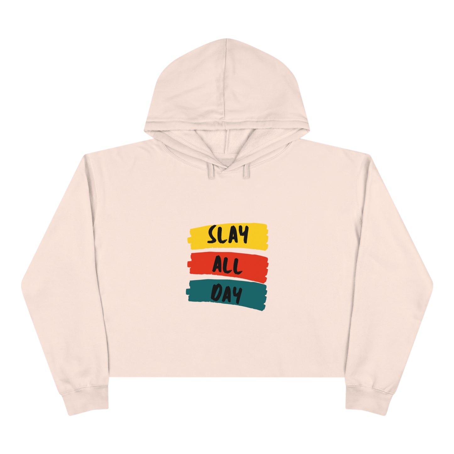 SLAY ALL DAY! Crop Hoodie featuring our hottest LOVE design