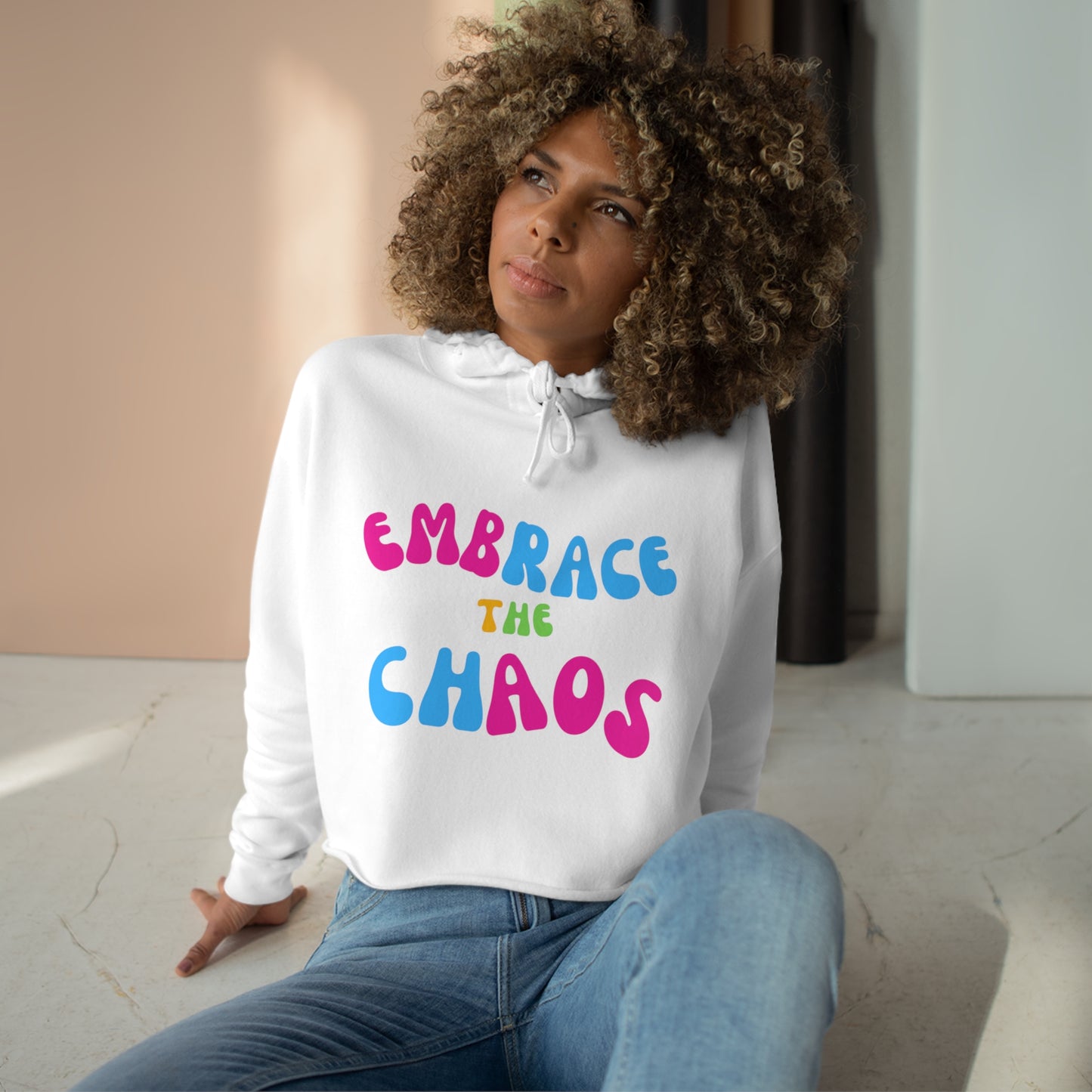 EMBRACE THE CHAOS! Crop Hoodie