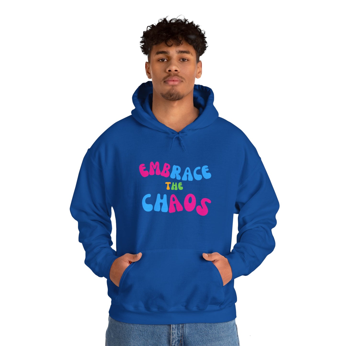 EMBRACE THE CHAOS! Unisex Heavy Blend™ Hooded Sweatshirt