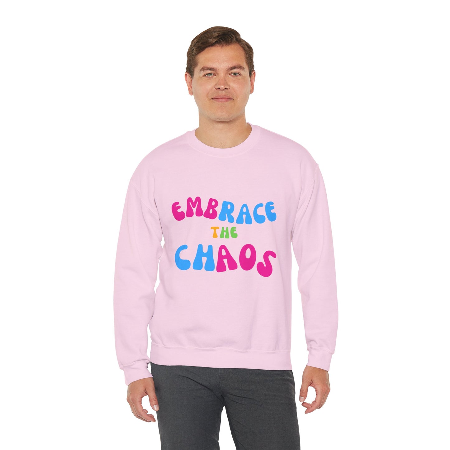 EMBRACE THE CHAOS! Unisex Heavy Blend™ Crewneck Sweatshirt