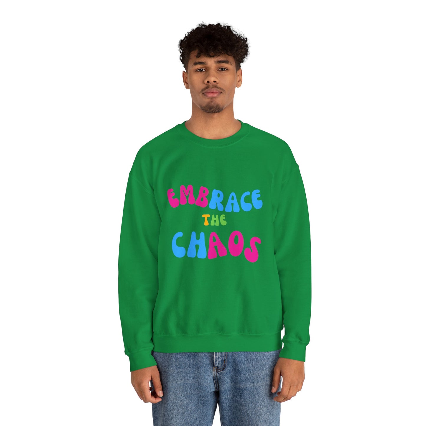 EMBRACE THE CHAOS! Unisex Heavy Blend™ Crewneck Sweatshirt