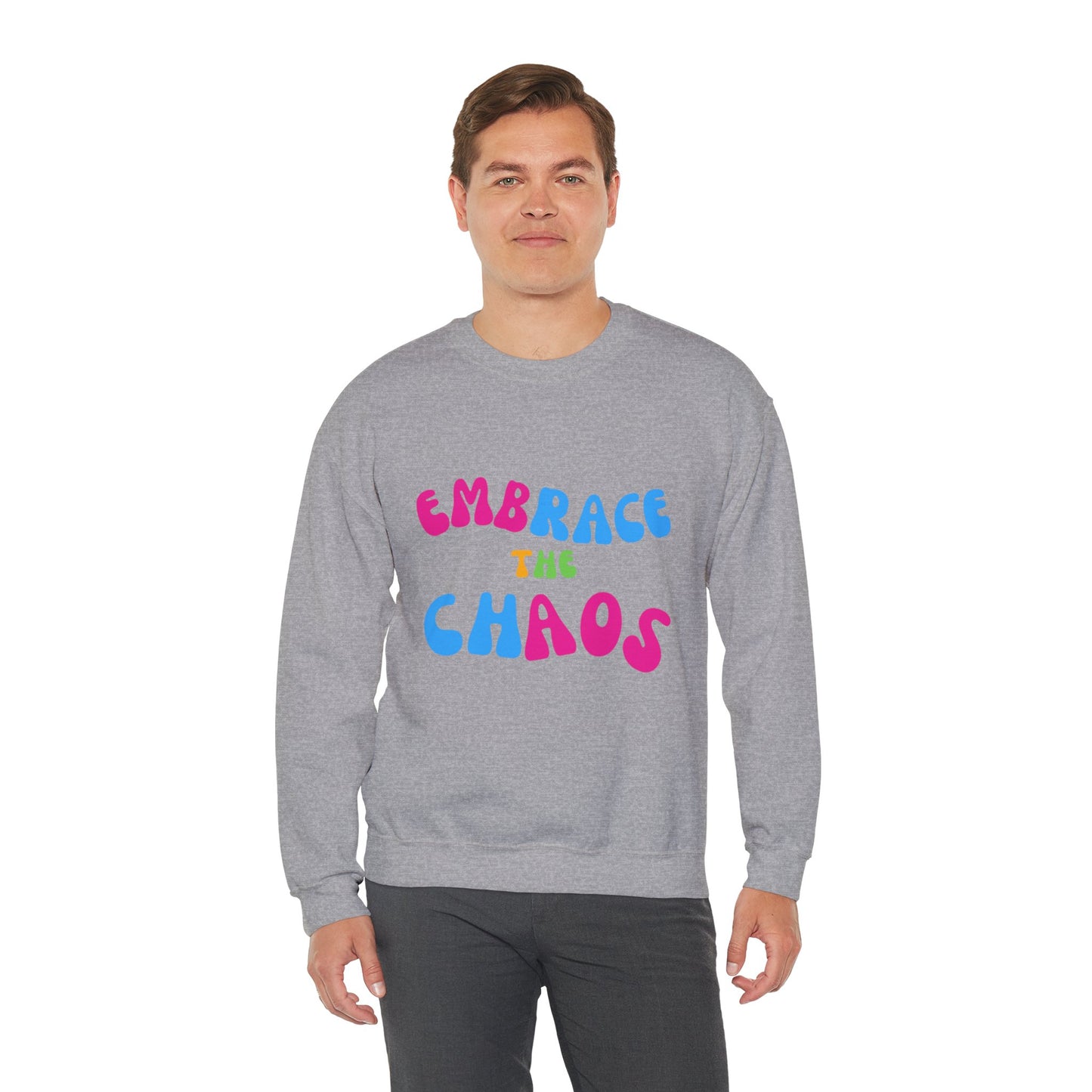 EMBRACE THE CHAOS! Unisex Heavy Blend™ Crewneck Sweatshirt