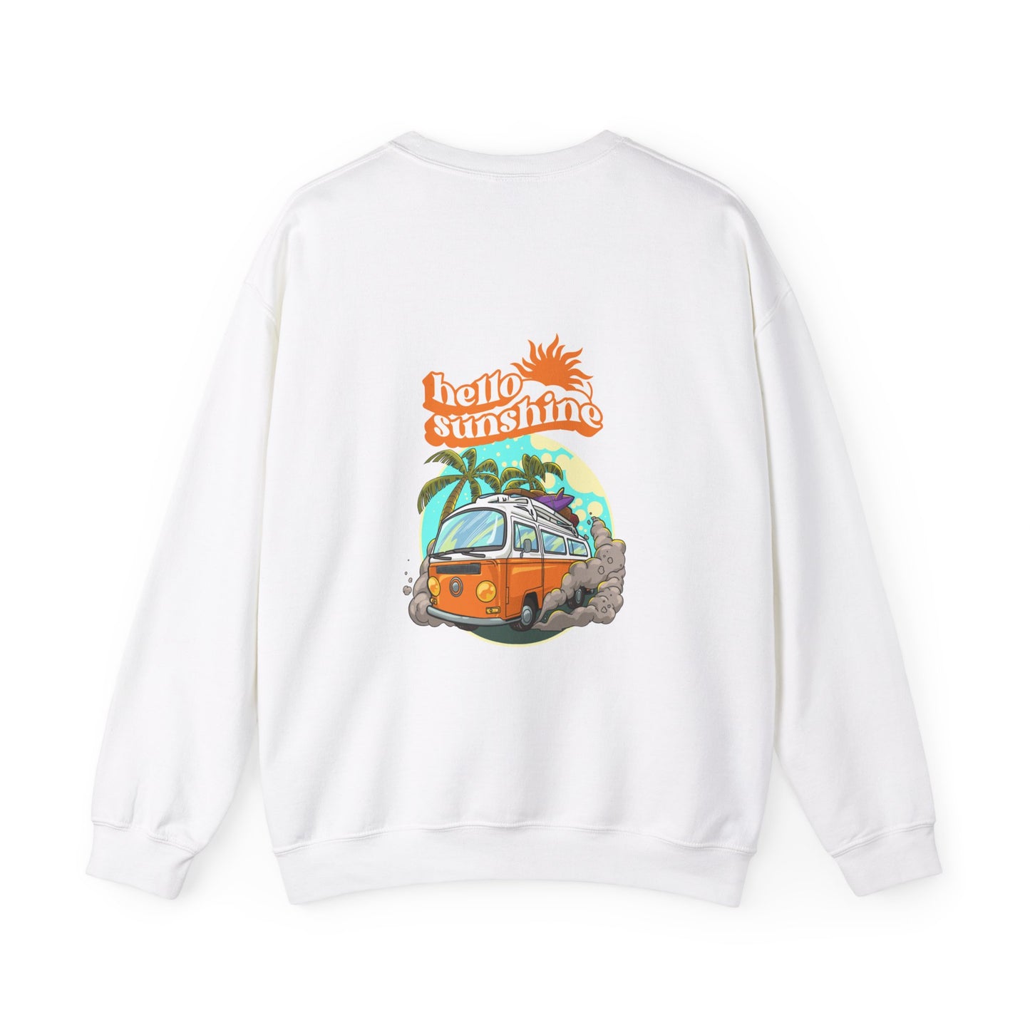 Sunshine 'n Camper Van Sweatshirt for the outdoorsman.  Unisex Heavy Blend™ Crewneck Sweatshirt