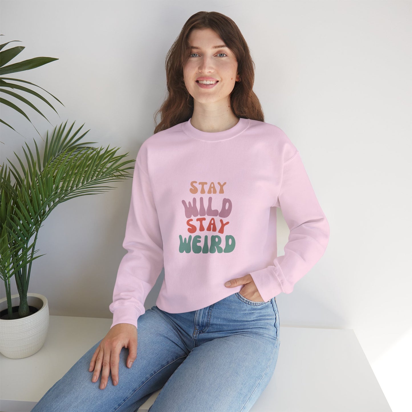 STAY WILD STAY WEIRD!  Unisex Heavy Blend™ Crewneck Sweatshirt