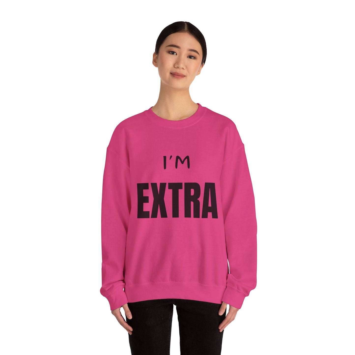 I'm Extra Black Text:  Unisex Heavy Blend™ Crewneck Sweatshirt