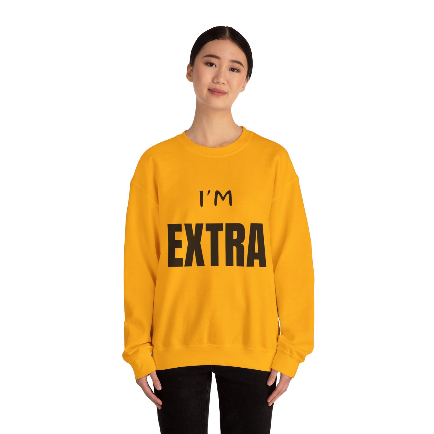 I'm Extra Black Text:  Unisex Heavy Blend™ Crewneck Sweatshirt