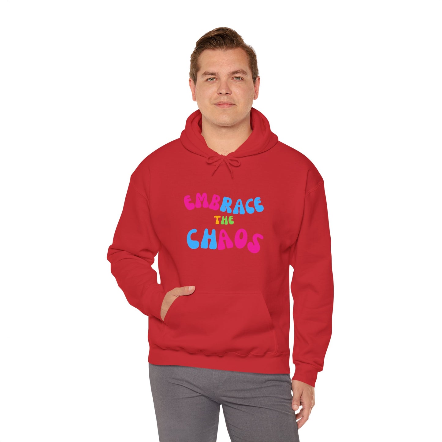 EMBRACE THE CHAOS! Unisex Heavy Blend™ Hooded Sweatshirt