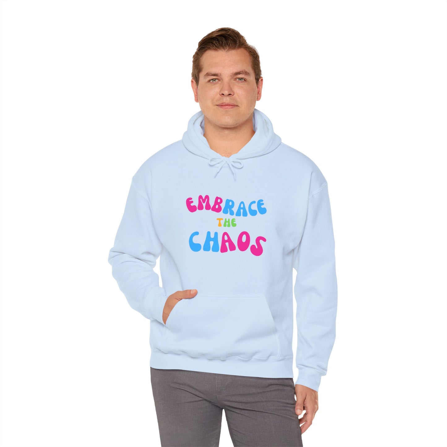 EMBRACE THE CHAOS! Unisex Heavy Blend™ Hooded Sweatshirt