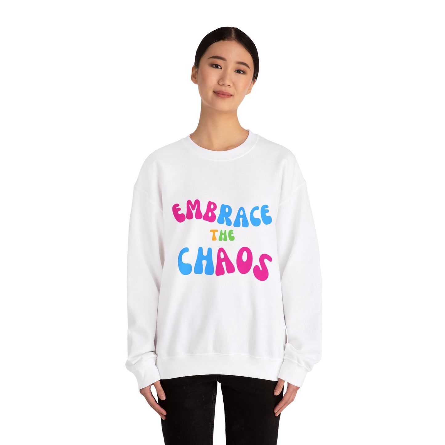 EMBRACE THE CHAOS!  Unisex Heavy Blend™ Crewneck Sweatshirt