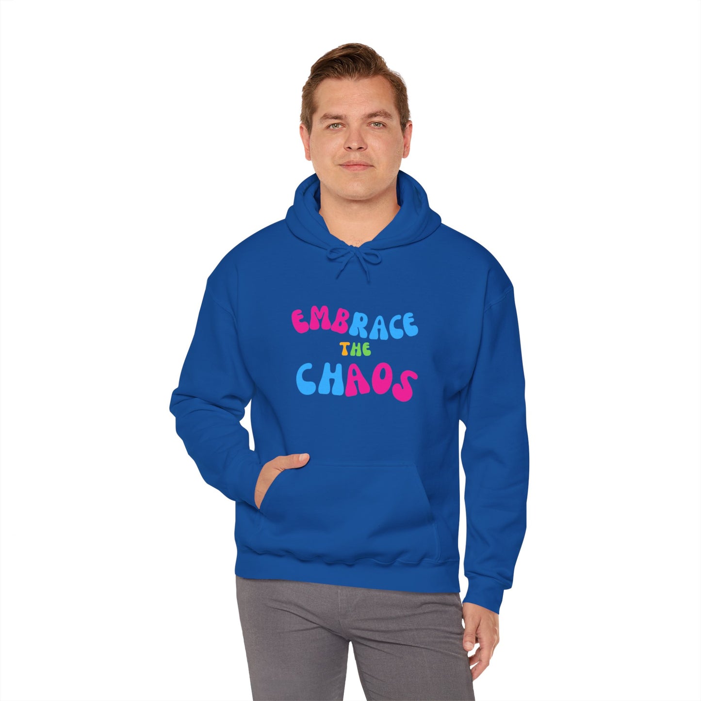 EMBRACE THE CHAOS! Unisex Heavy Blend™ Hooded Sweatshirt