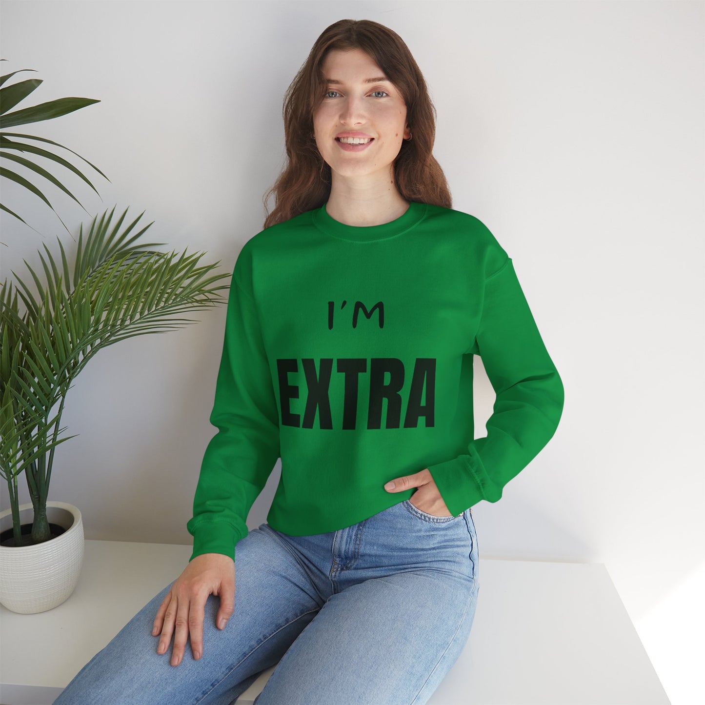 I'm Extra Black Text:  Unisex Heavy Blend™ Crewneck Sweatshirt