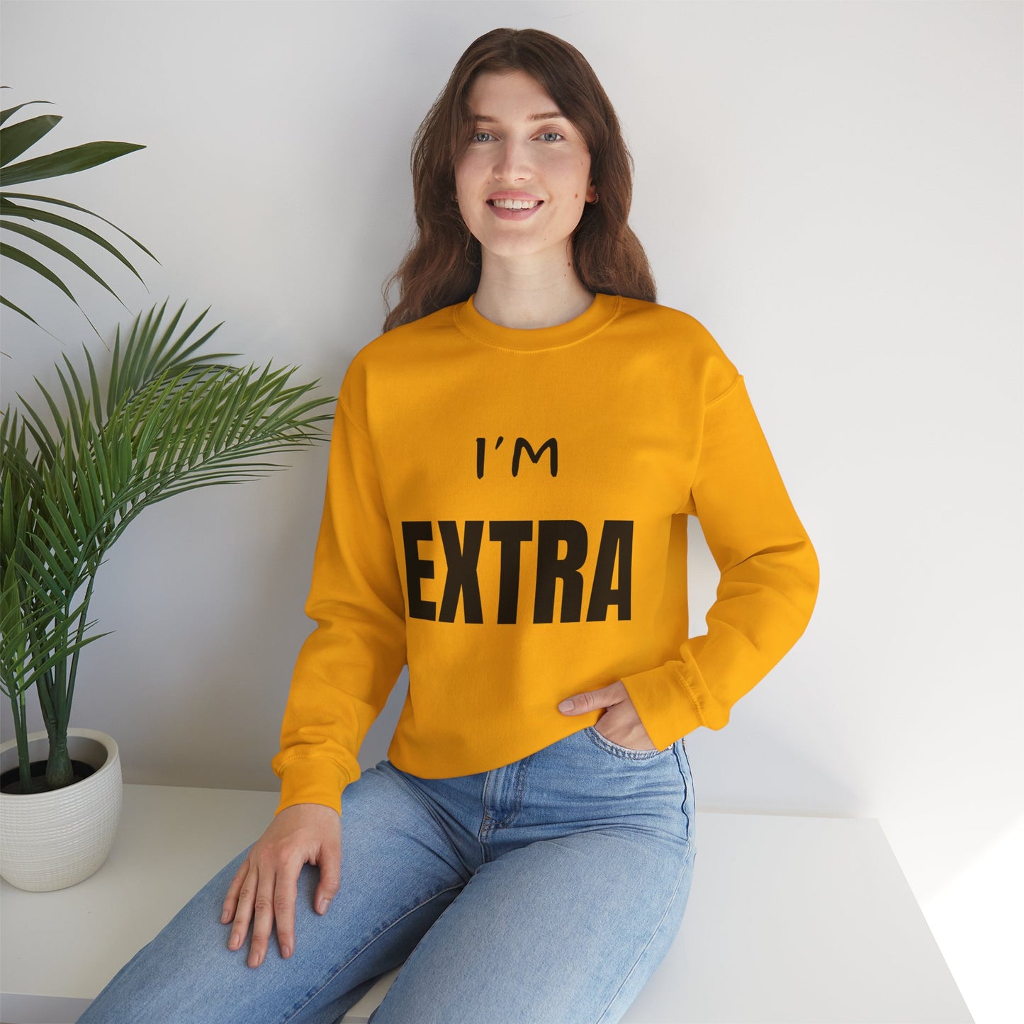 I'm Extra Black Text:  Unisex Heavy Blend™ Crewneck Sweatshirt