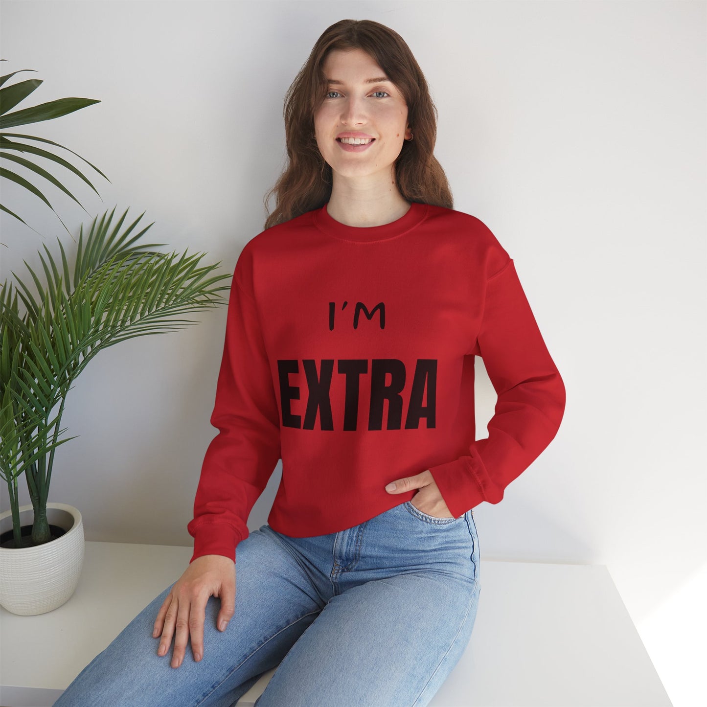 I'm Extra Black Text:  Unisex Heavy Blend™ Crewneck Sweatshirt