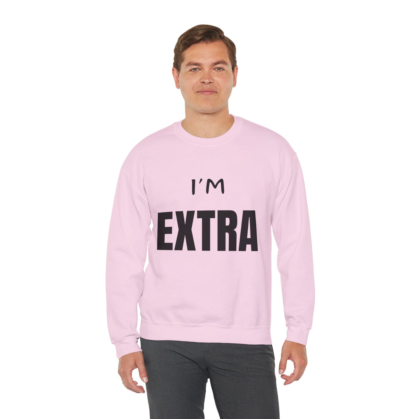 I'm Extra Black Text:  Unisex Heavy Blend™ Crewneck Sweatshirt