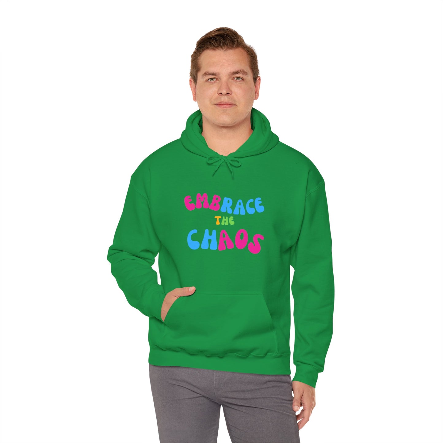 EMBRACE THE CHAOS! Unisex Heavy Blend™ Hooded Sweatshirt