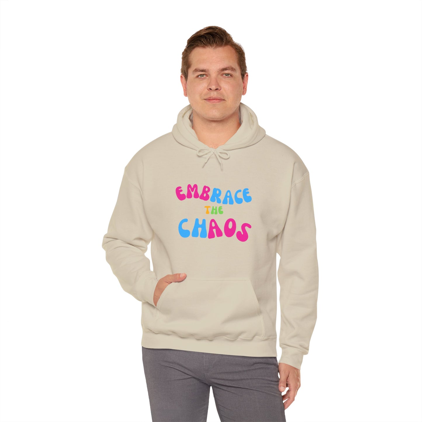 EMBRACE THE CHAOS! Unisex Heavy Blend™ Hooded Sweatshirt