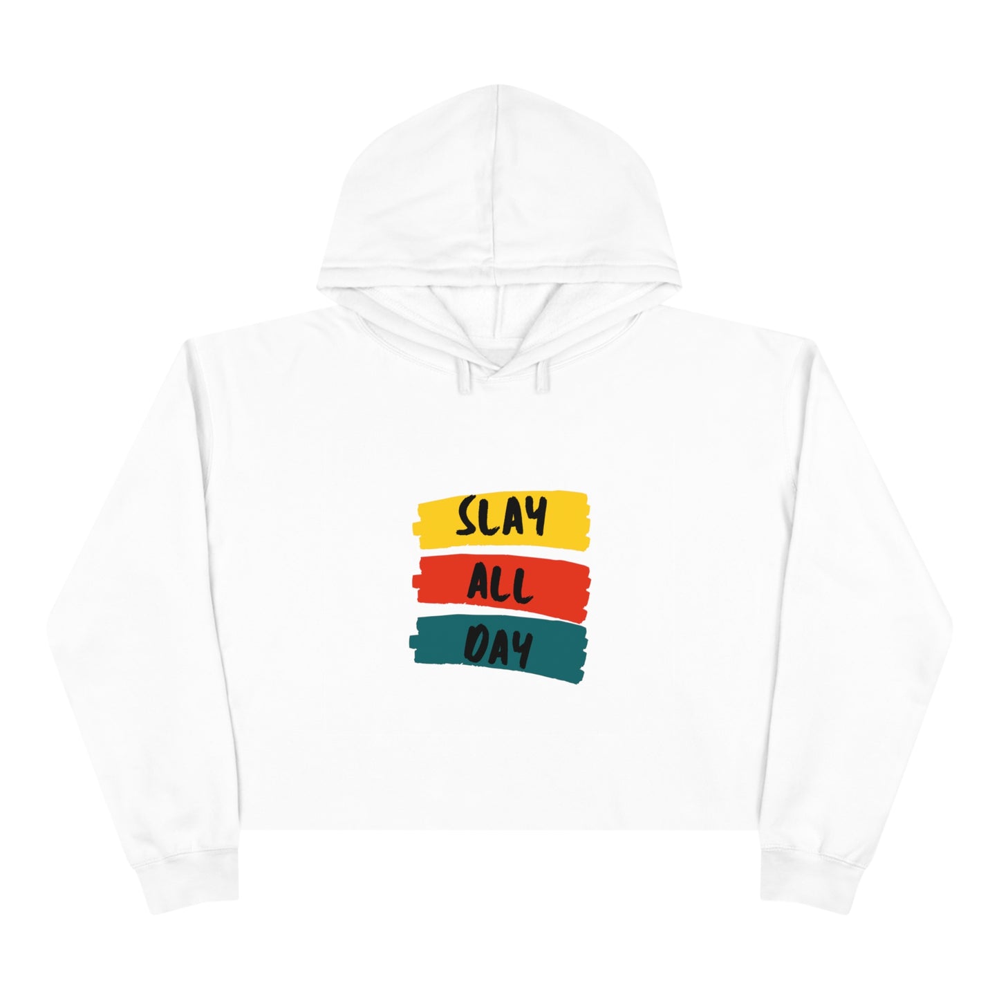 SLAY ALL DAY!  Crop Hoodie featuring our hottest LOVE design