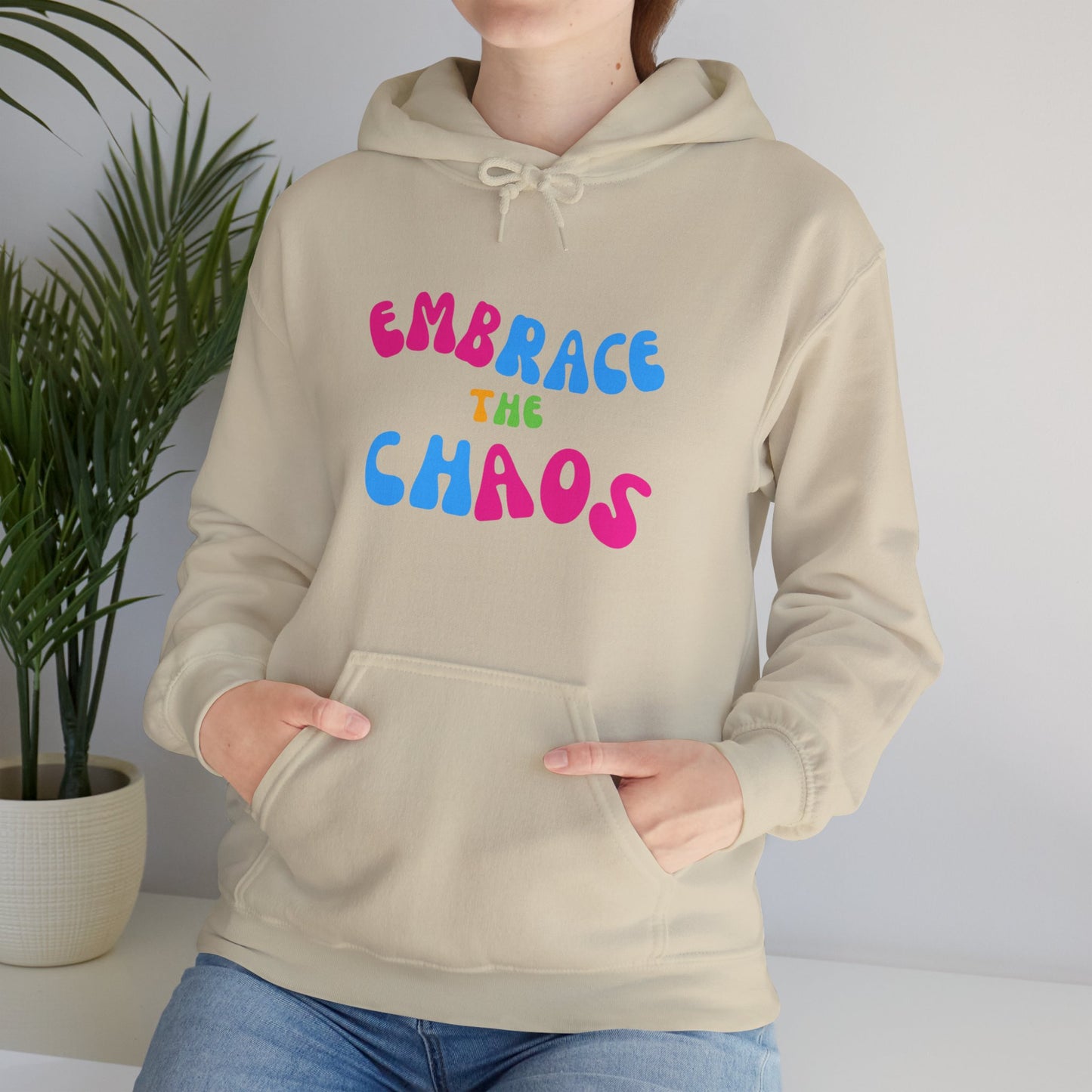 EMBRACE THE CHAOS! Unisex Heavy Blend™ Hooded Sweatshirt