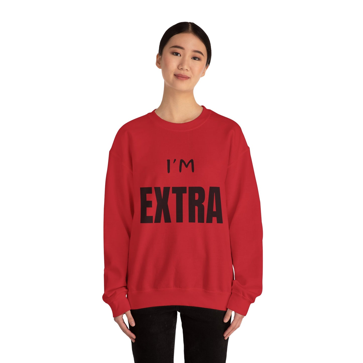 I'm Extra Black Text:  Unisex Heavy Blend™ Crewneck Sweatshirt