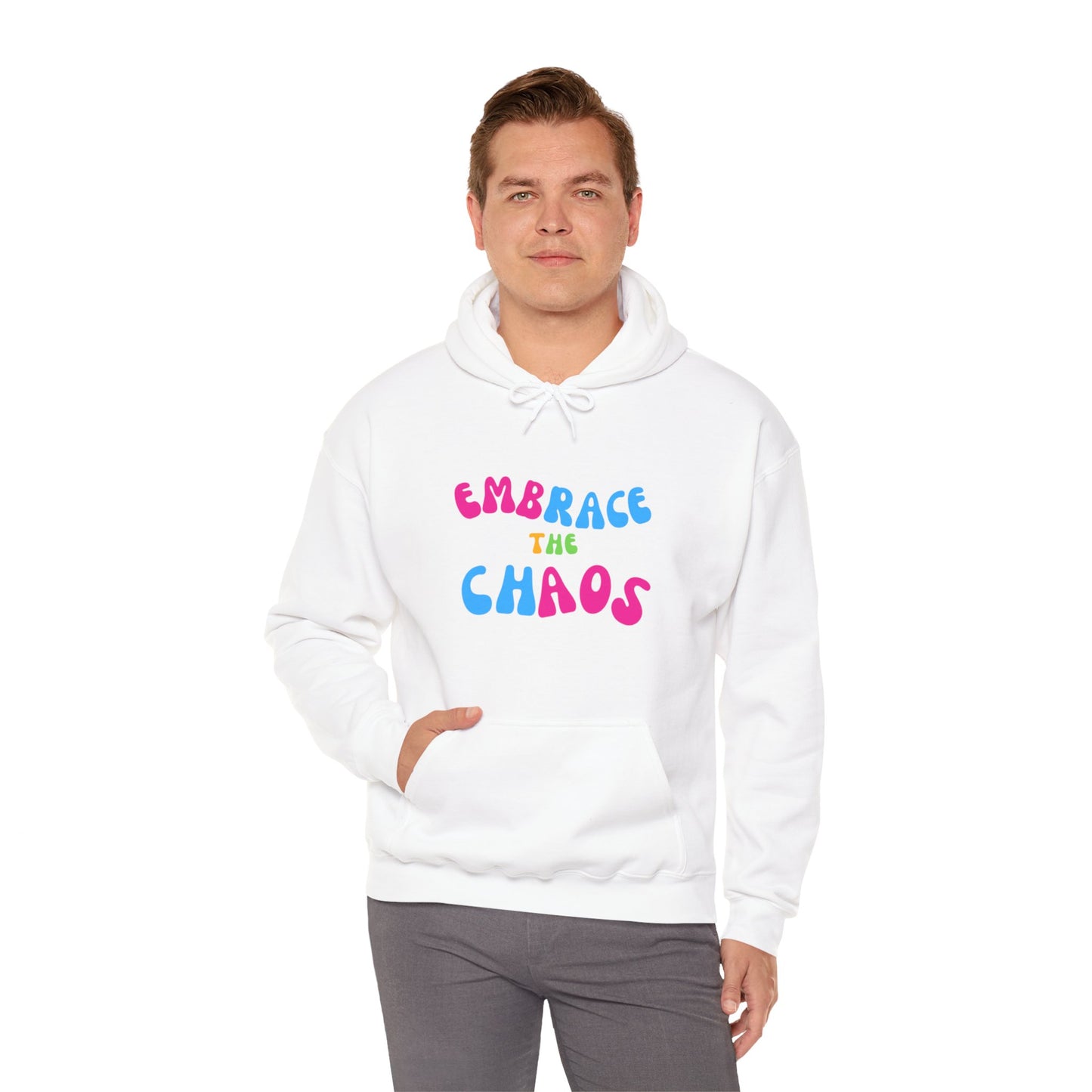 EMBRACE THE CHAOS! Unisex Heavy Blend™ Hooded Sweatshirt