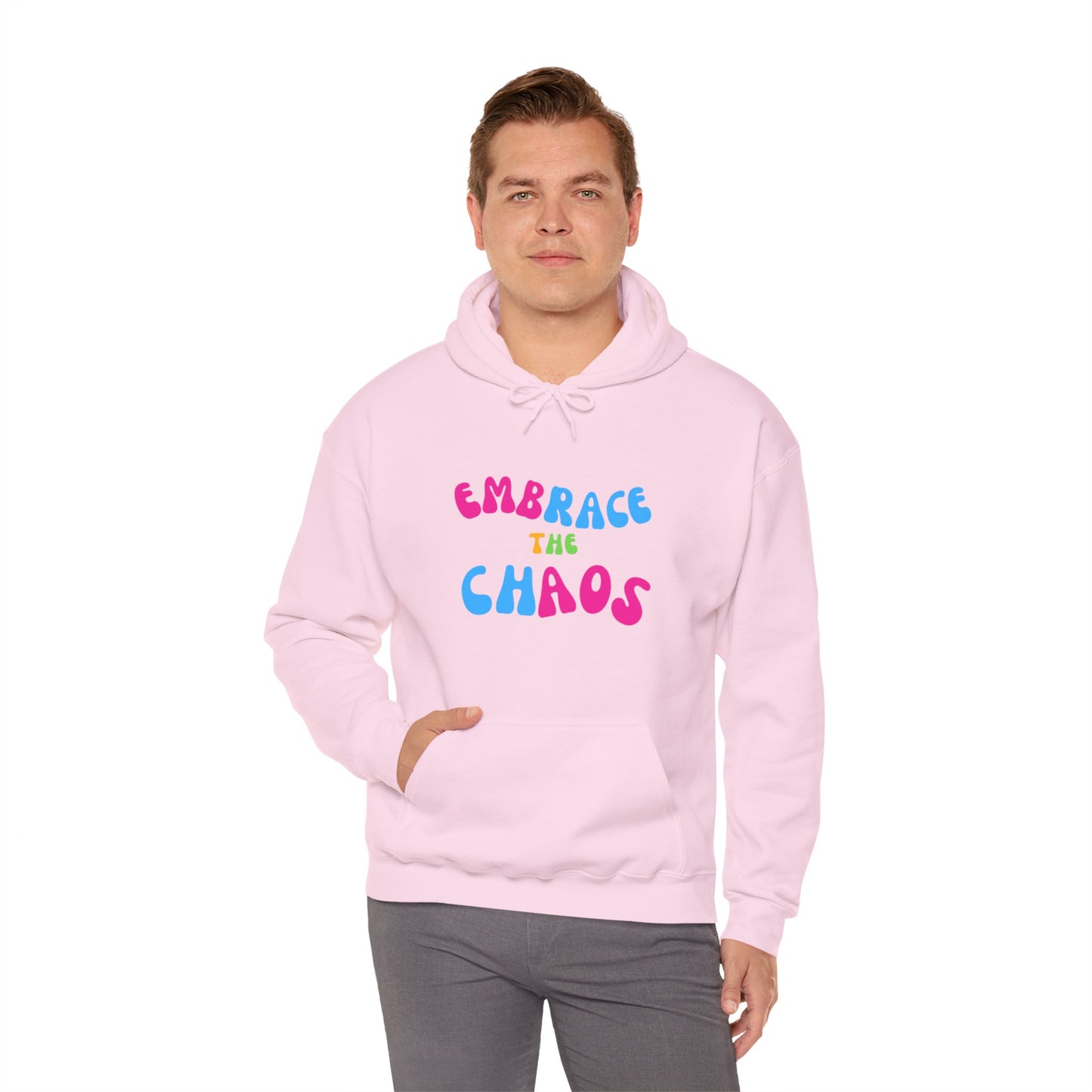 EMBRACE THE CHAOS! Unisex Heavy Blend™ Hooded Sweatshirt