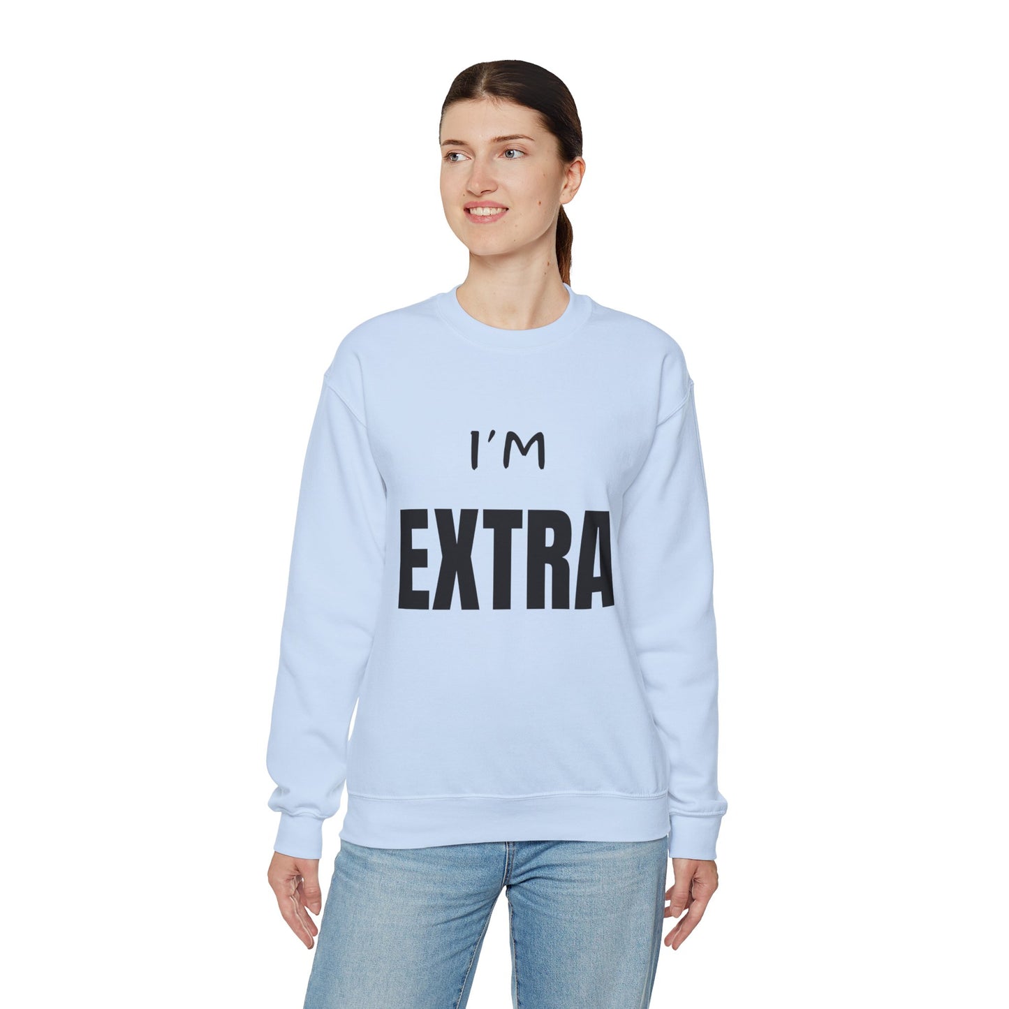 I'm Extra Black Text:  Unisex Heavy Blend™ Crewneck Sweatshirt