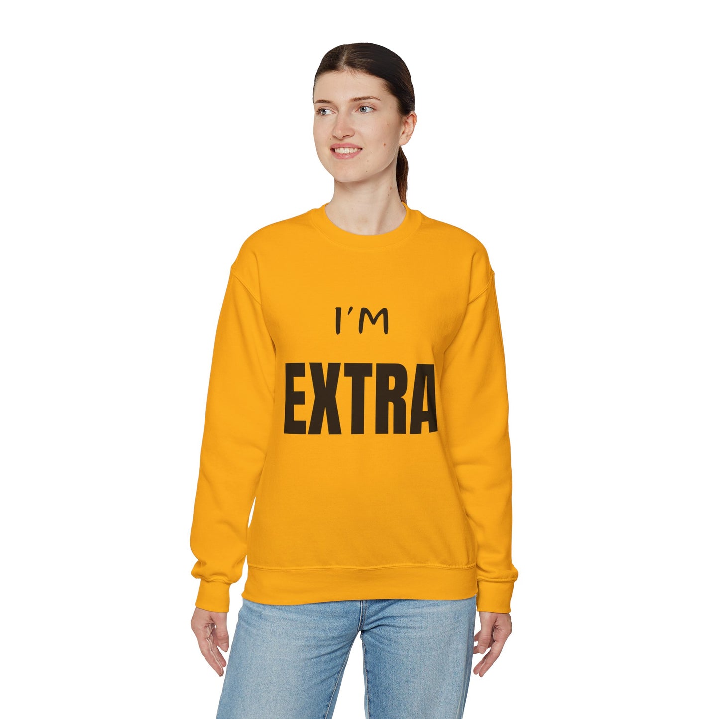 I'm Extra Black Text:  Unisex Heavy Blend™ Crewneck Sweatshirt