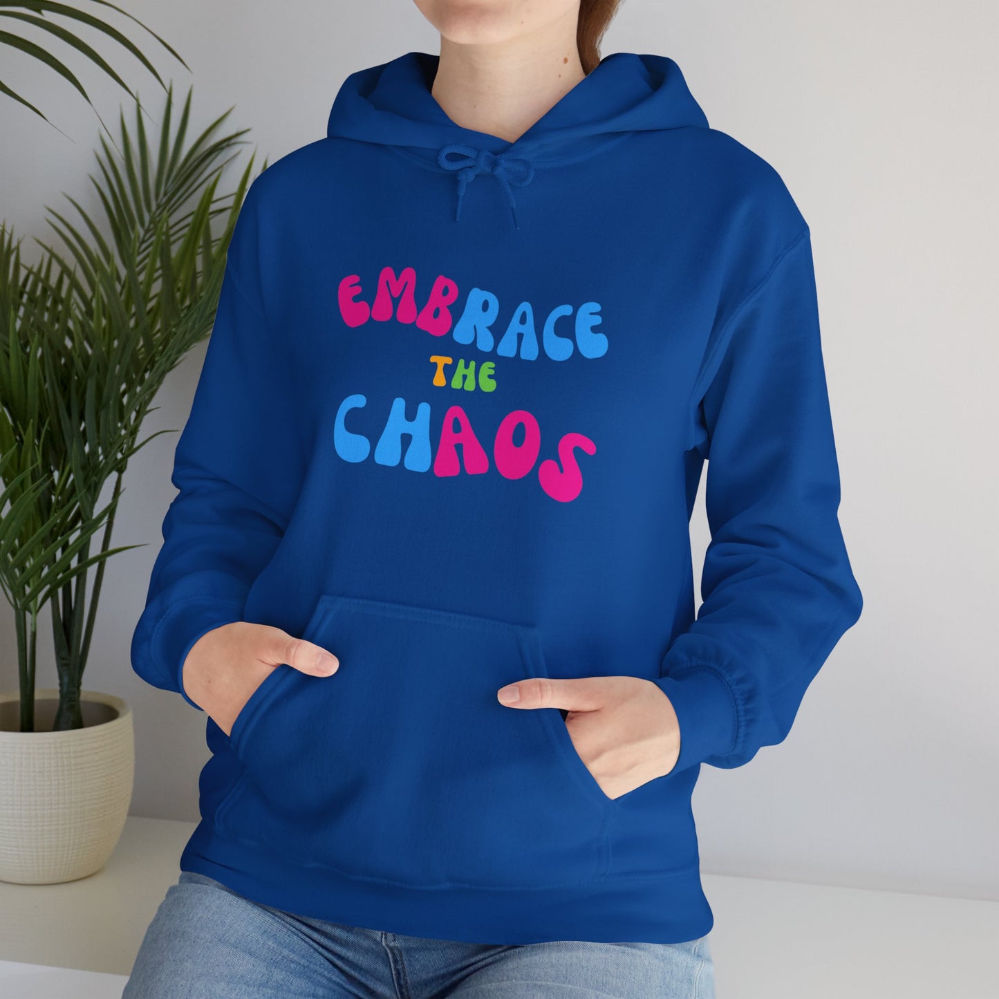 EMBRACE THE CHAOS! Unisex Heavy Blend™ Hooded Sweatshirt