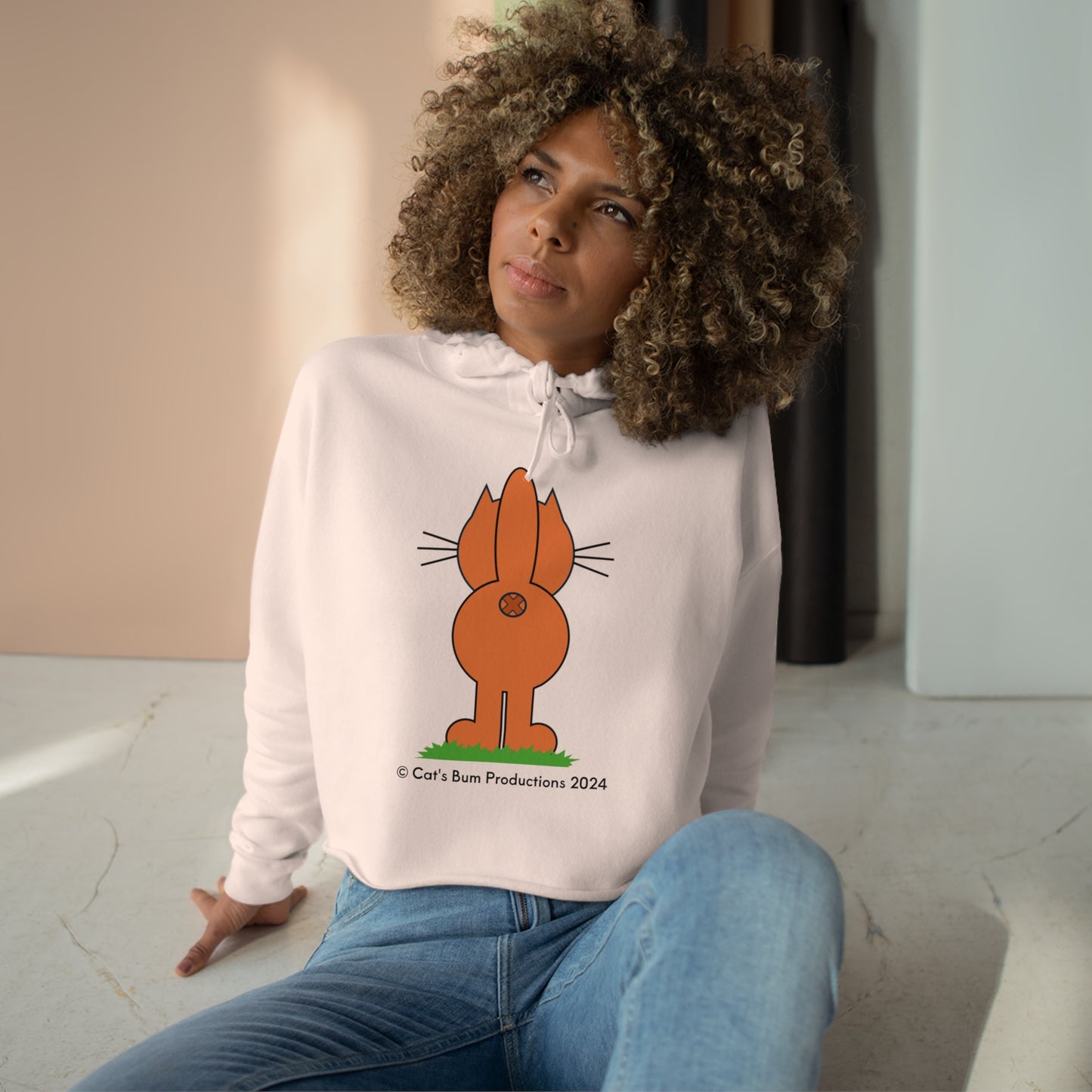 Ginger Cat's Bum Productions  Crop Hoodie