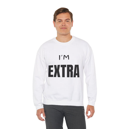 I'm Extra Black Text:  Unisex Heavy Blend™ Crewneck Sweatshirt