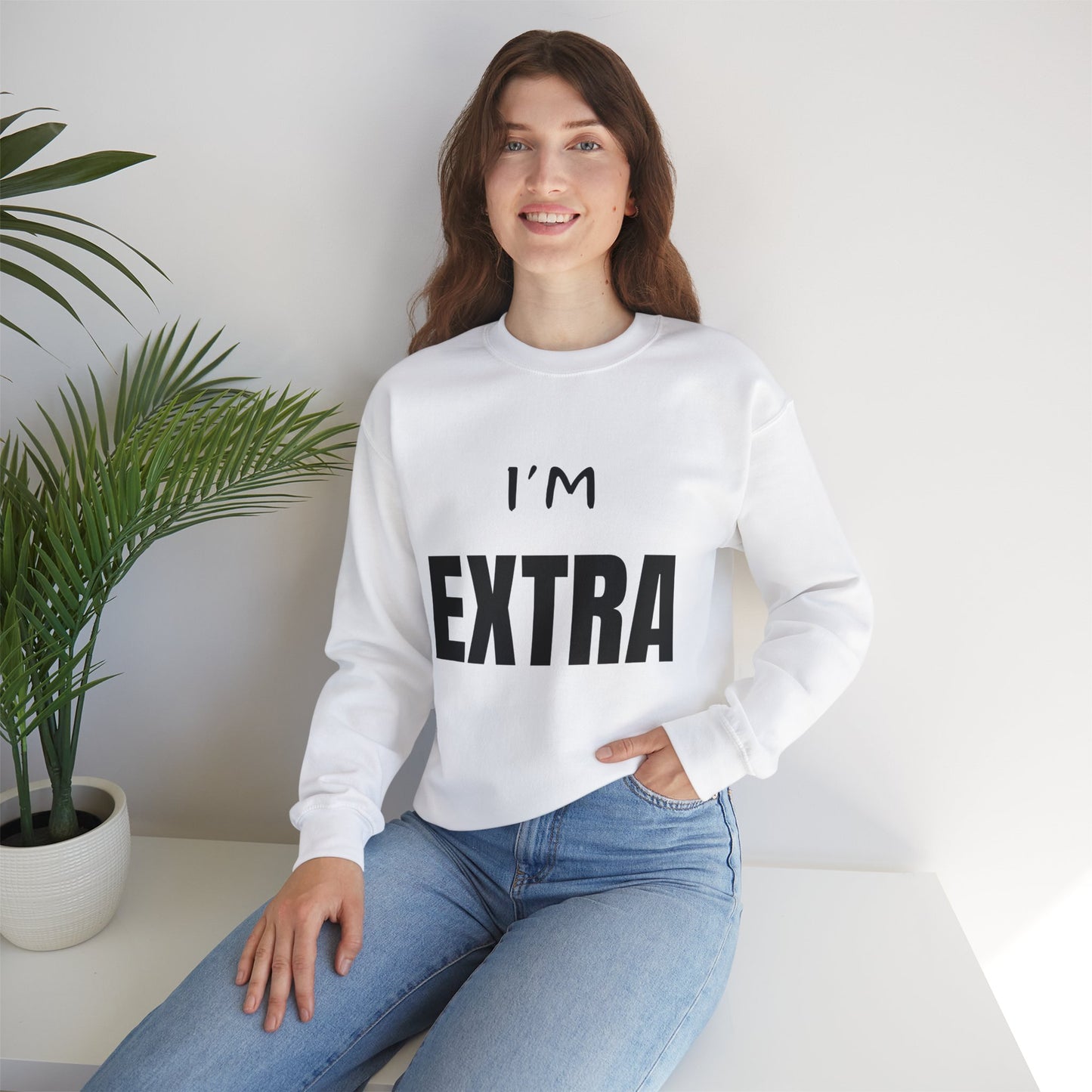 I'm Extra Black Text:  Unisex Heavy Blend™ Crewneck Sweatshirt