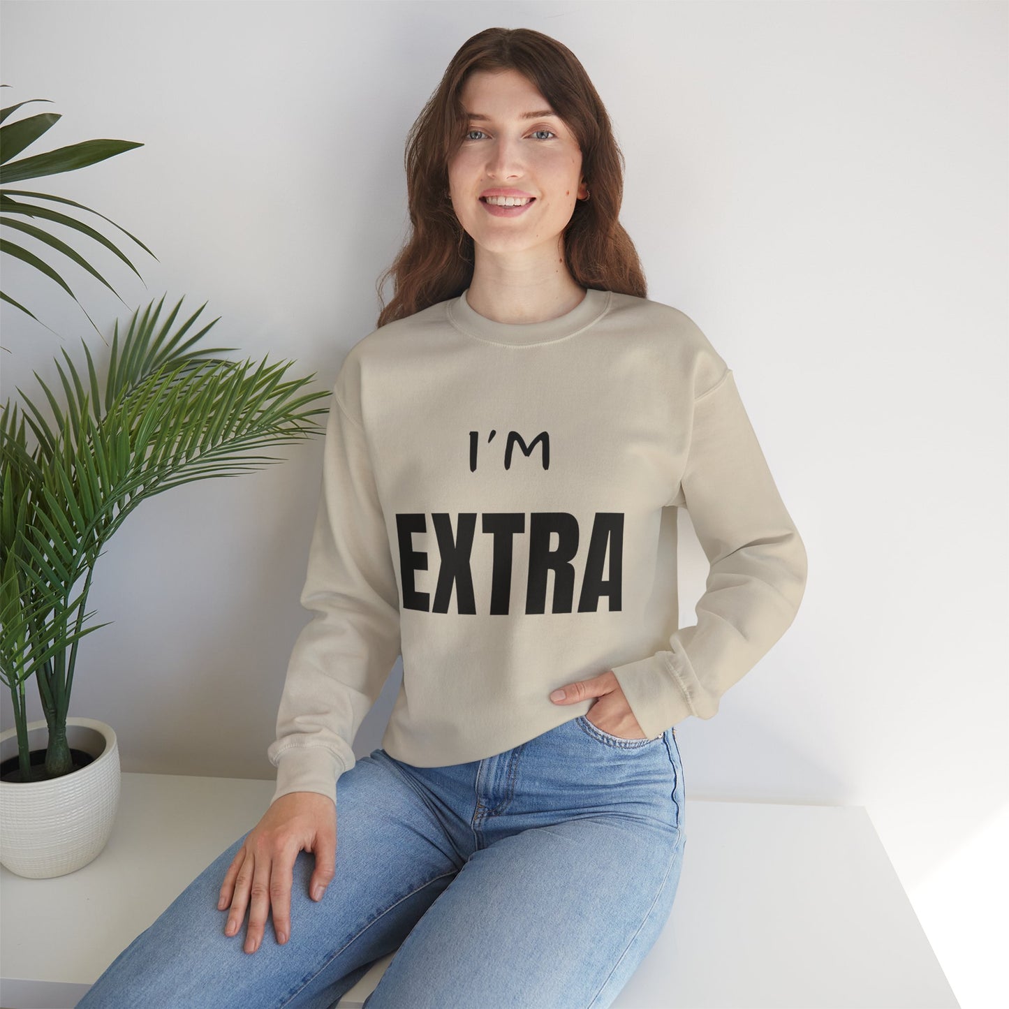 I'm Extra Black Text:  Unisex Heavy Blend™ Crewneck Sweatshirt