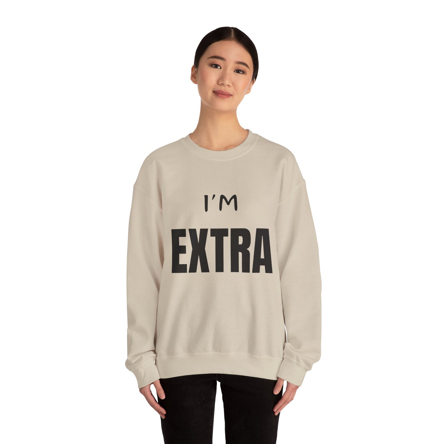 I'm Extra Black Text:  Unisex Heavy Blend™ Crewneck Sweatshirt