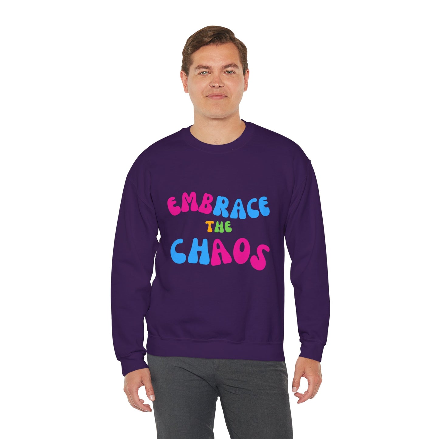 EMBRACE THE CHAOS!  Unisex Heavy Blend™ Crewneck Sweatshirt