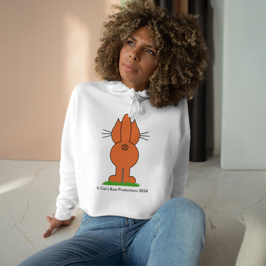 Ginger Cat's Bum Productions  Crop Hoodie