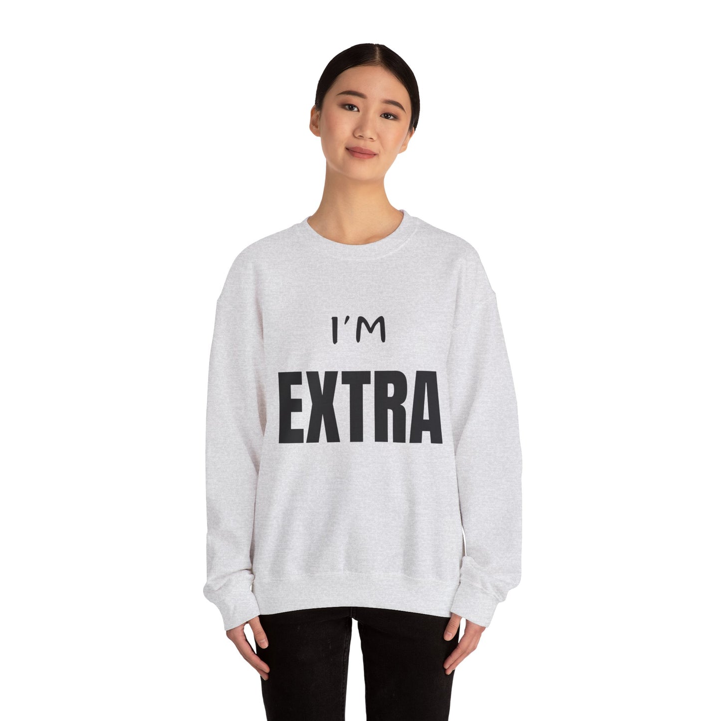 I'm Extra Black Text:  Unisex Heavy Blend™ Crewneck Sweatshirt