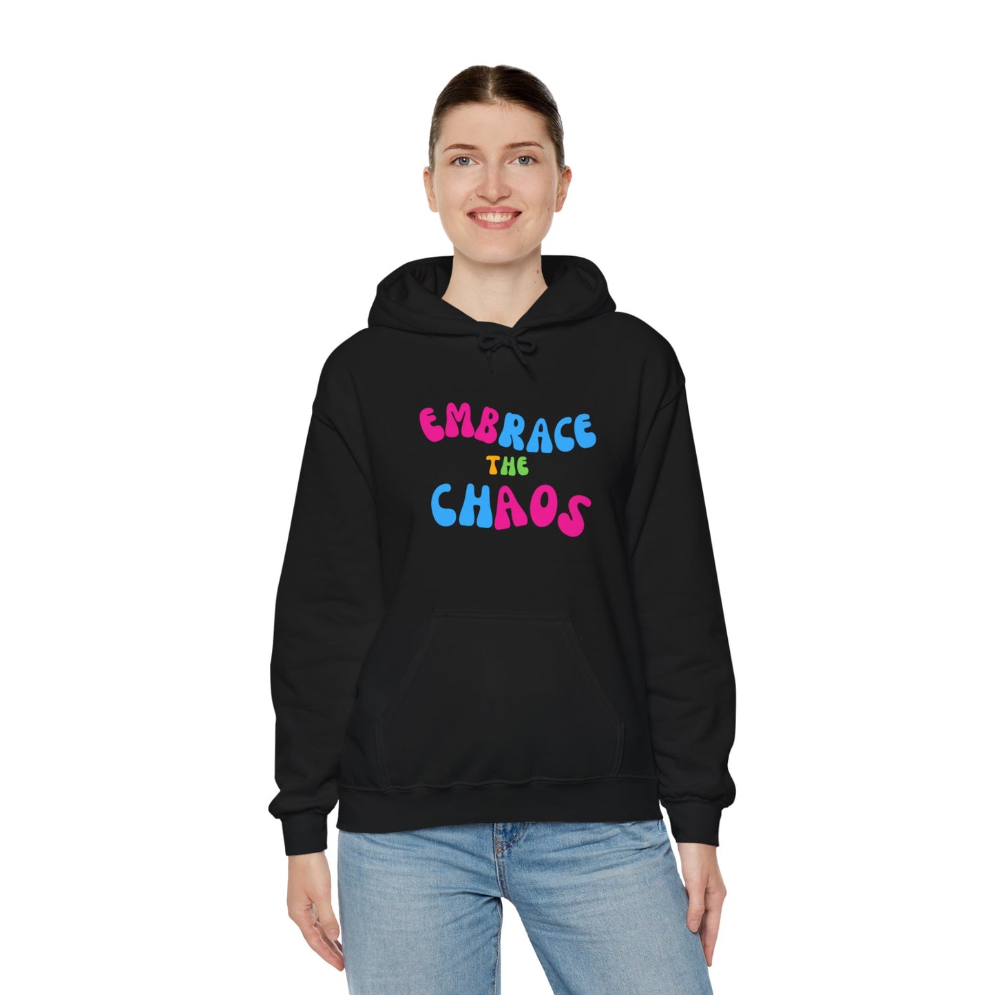 EMBRACE THE CHAOS! Unisex Heavy Blend™ Hooded Sweatshirt