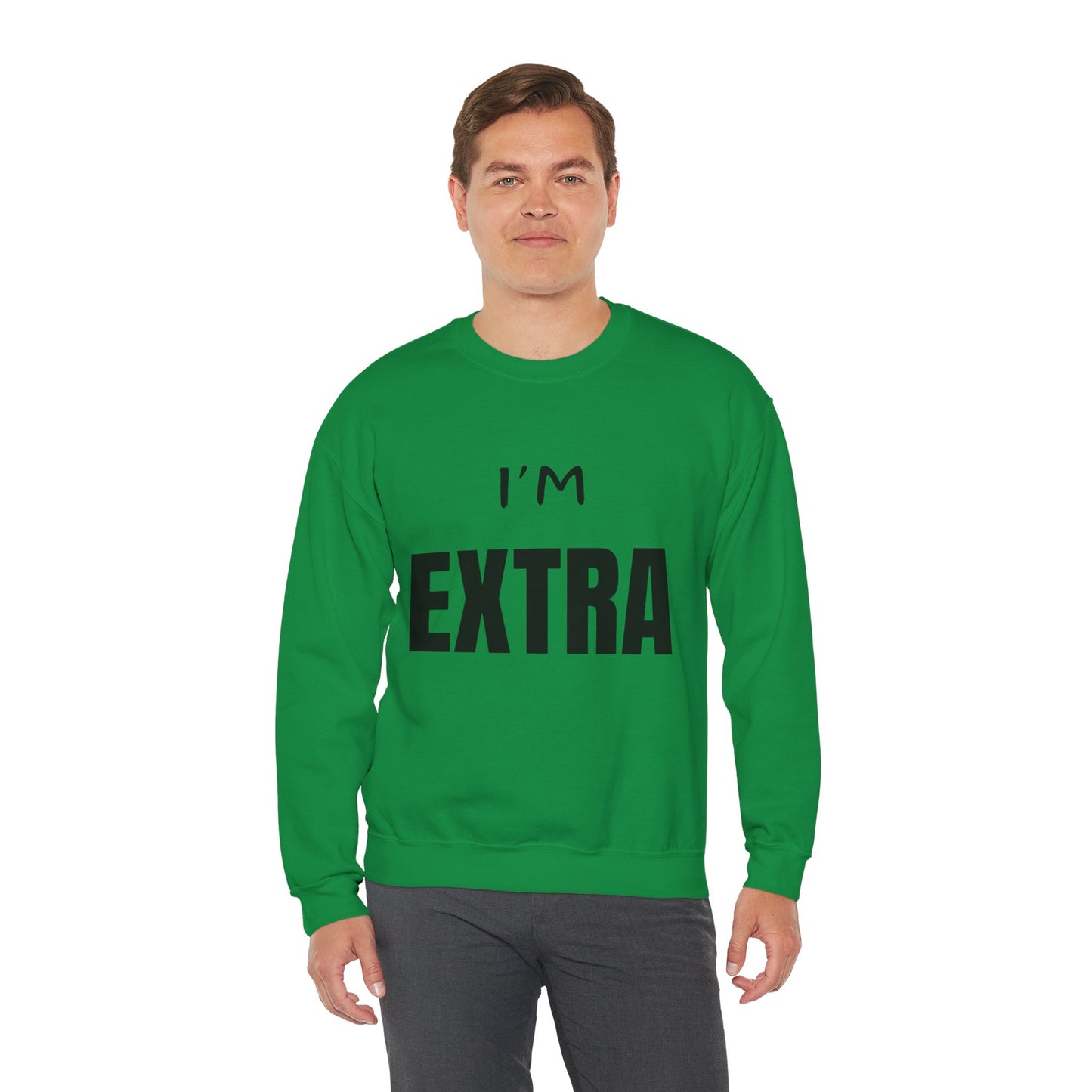 I'm Extra Black Text:  Unisex Heavy Blend™ Crewneck Sweatshirt