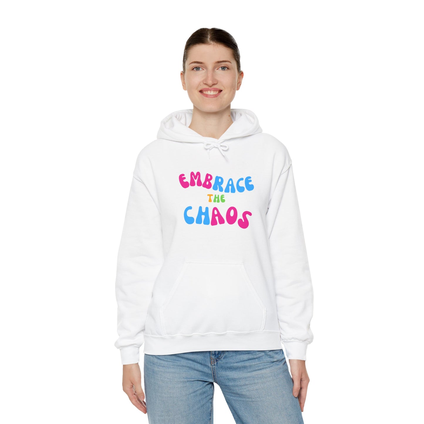 EMBRACE THE CHAOS! Unisex Heavy Blend™ Hooded Sweatshirt