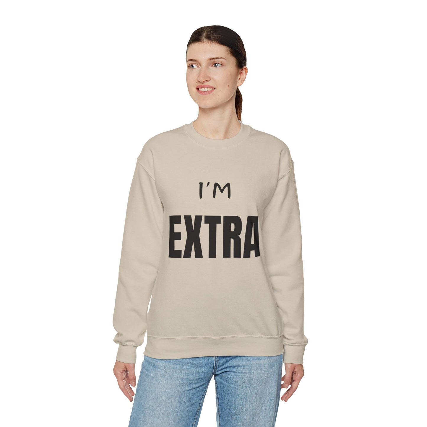 I'm Extra Black Text:  Unisex Heavy Blend™ Crewneck Sweatshirt