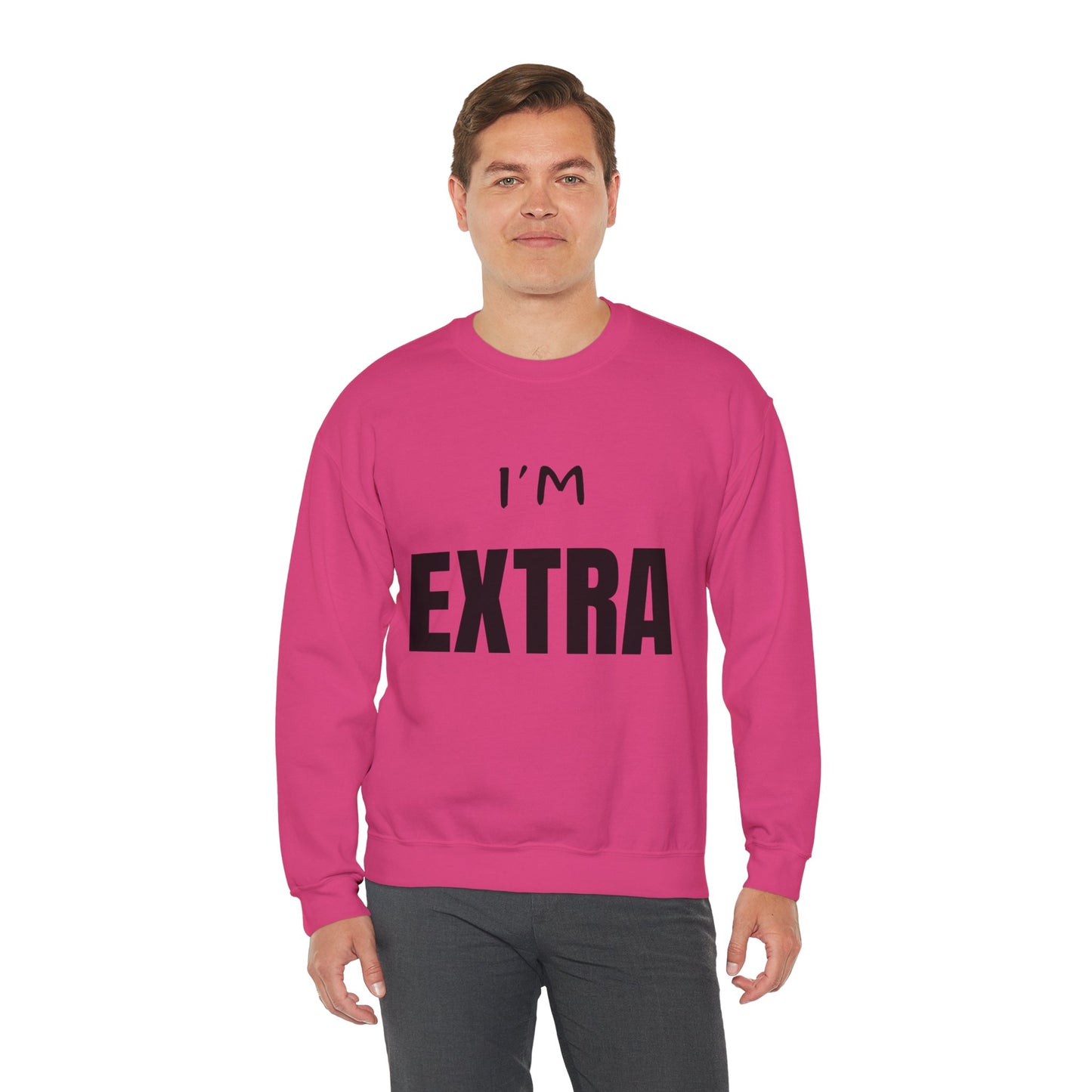 I'm Extra Black Text:  Unisex Heavy Blend™ Crewneck Sweatshirt