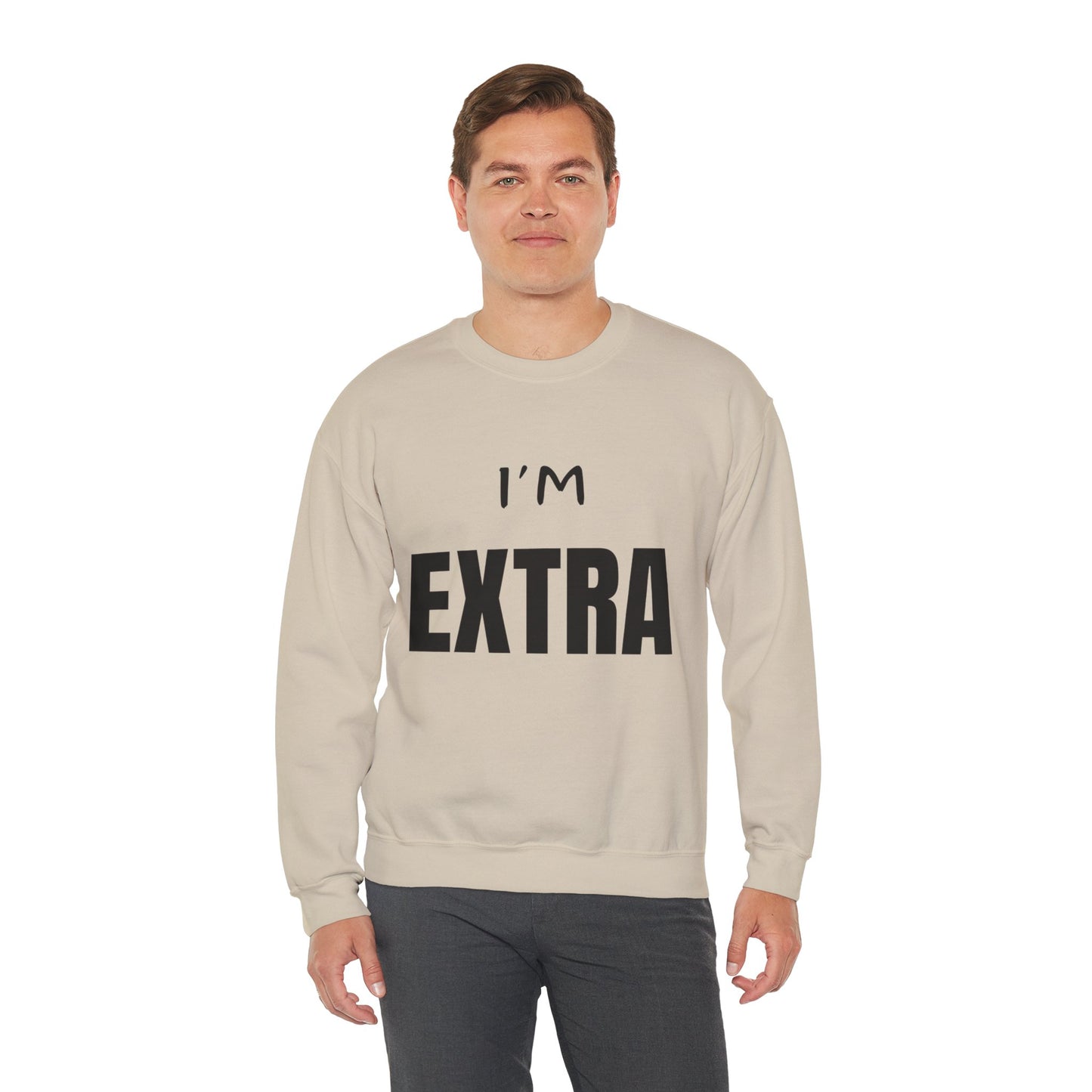 I'm Extra Black Text:  Unisex Heavy Blend™ Crewneck Sweatshirt