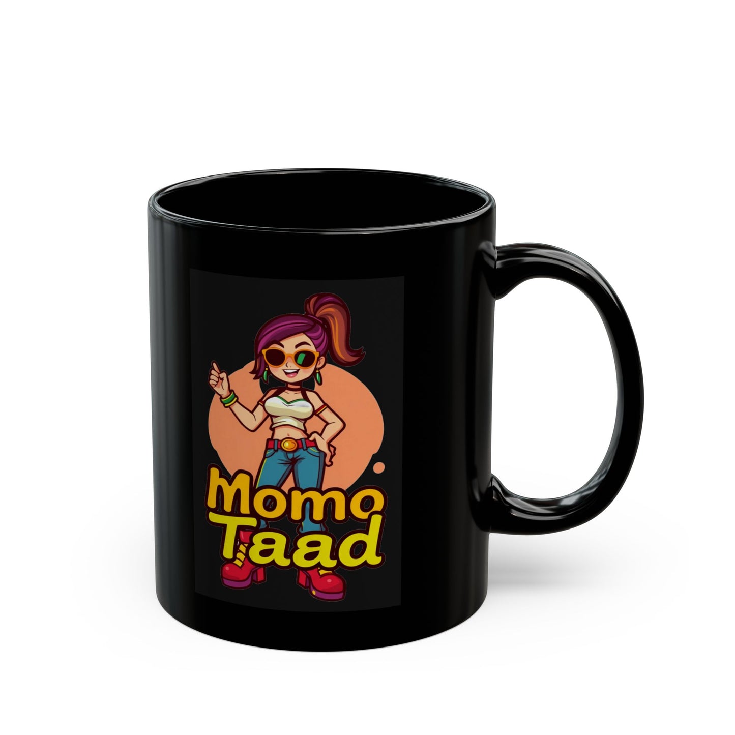 Mug - Momo TaaD Girl Design on Black Mug (11oz, 15oz)