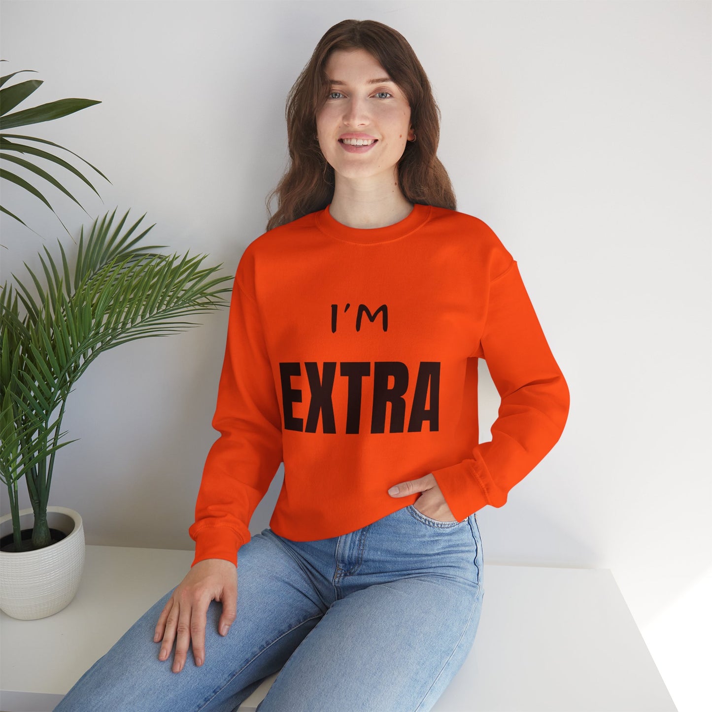 I'm Extra Black Text:  Unisex Heavy Blend™ Crewneck Sweatshirt